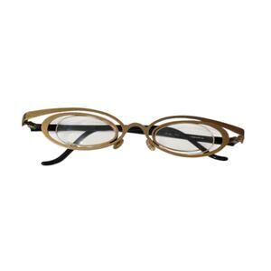 Vintage Leon Belgium Eyeglasses Gold & Black Oval Avant-Garde Frames